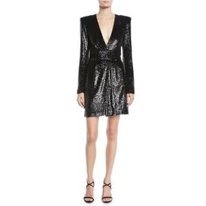A.L.C. Mara Sequined Strong-Shoulder Dress